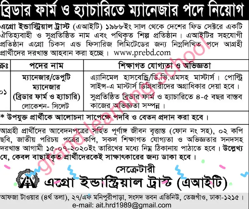 agro job circular