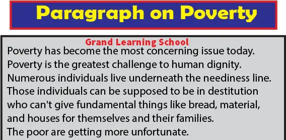 paragraph on Poverty