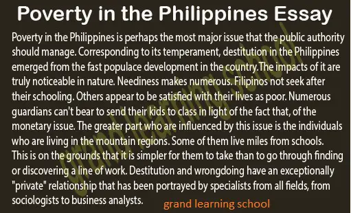 poverty in philippine essay