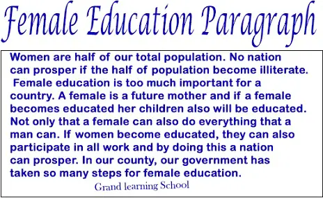 Paragraph on female Education